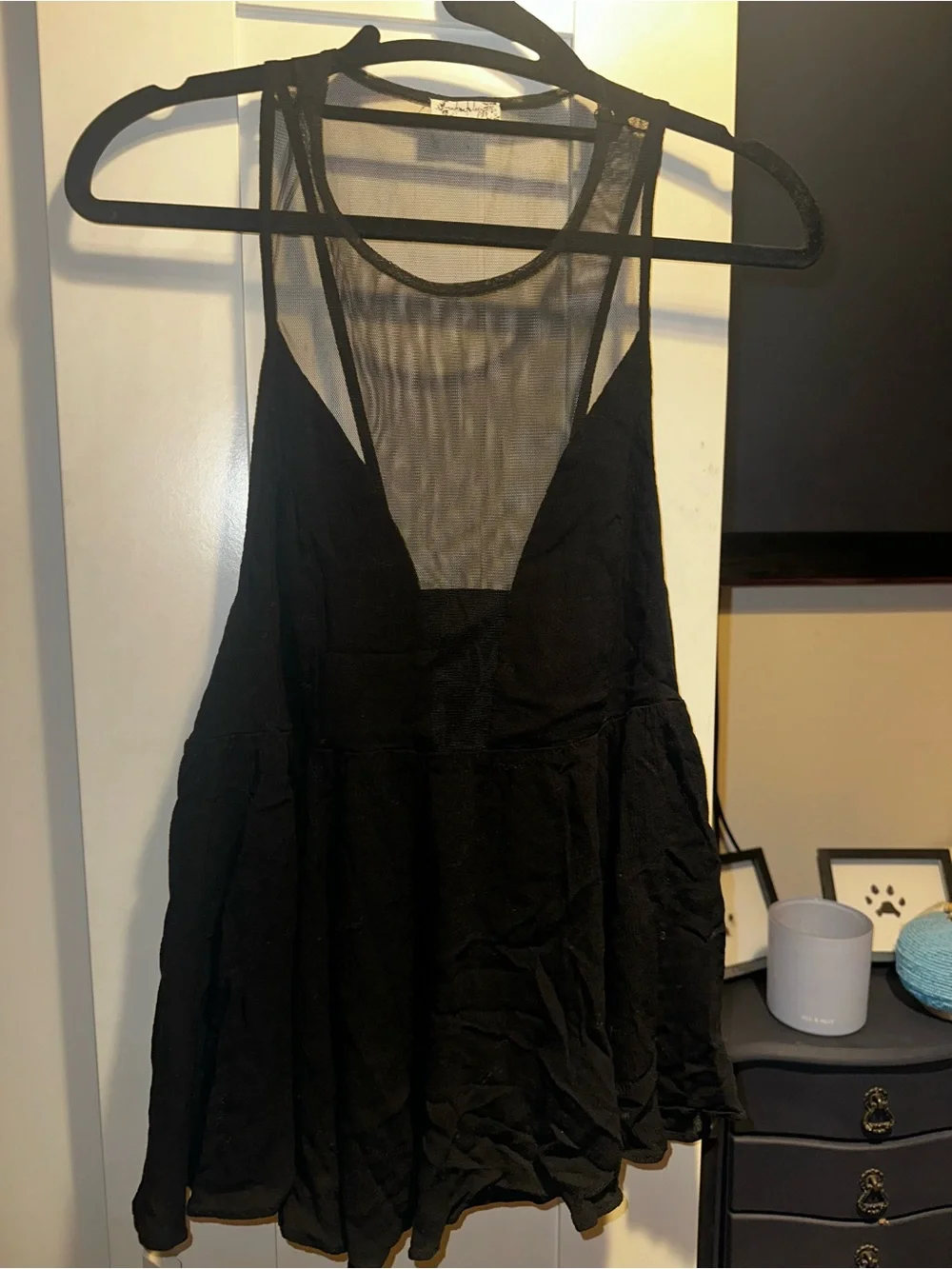 NWOT Free People Black Marble Illusion Top-Black